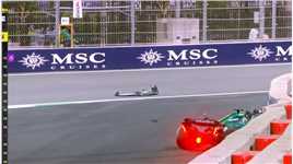 斯托尔开场失误赛车撞墙 左前轮蹭弯心失控上墙